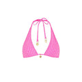 Classic Tie Halter Bikini Top - Pink Diva