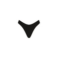 Wide Bind High Leg Thong Bikini Bottom - Twilight Black