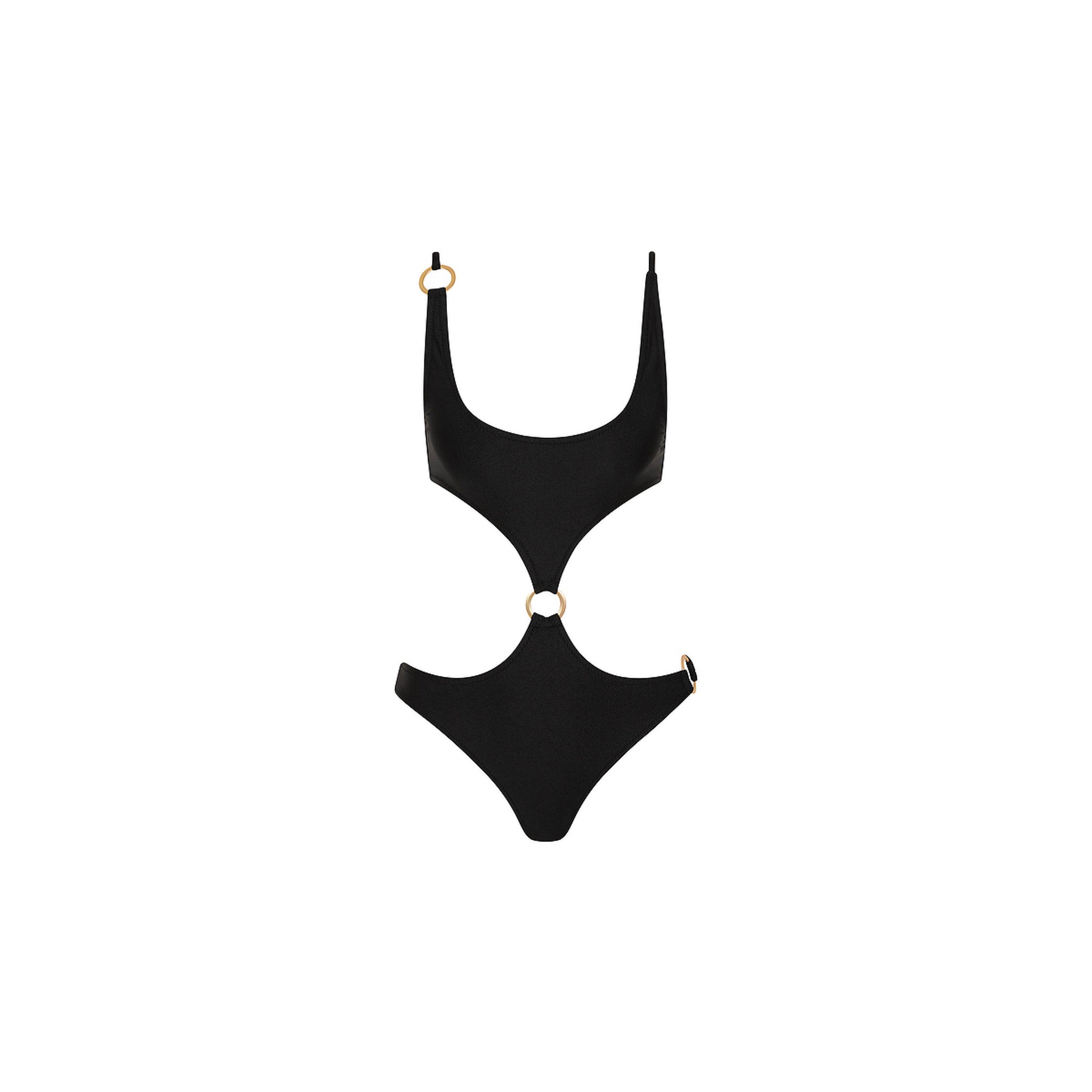 Retro Ring Cheeky One Piece - Twilight Black