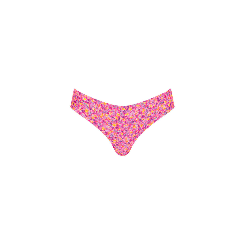 Lettuce Frill Thong Bikini Bottom - Gelato Bloom