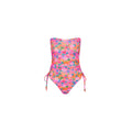 Ruched Bandeau Classic Cut One Piece - Summer Glow