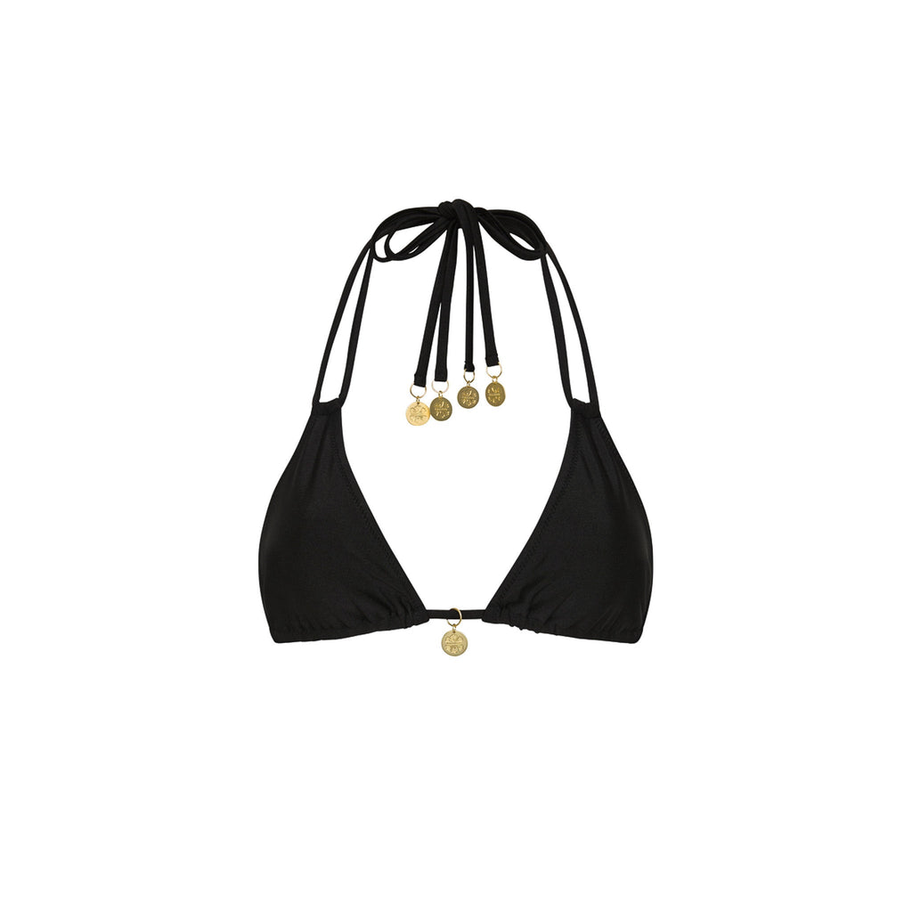 Halter Bralette Bikini Top - Twilight Black