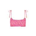 Shirred Crop Tie Bikini Top - Gelato Bloom