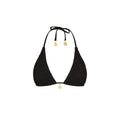 Shirred Triangle Bikini Top - Twilight Black