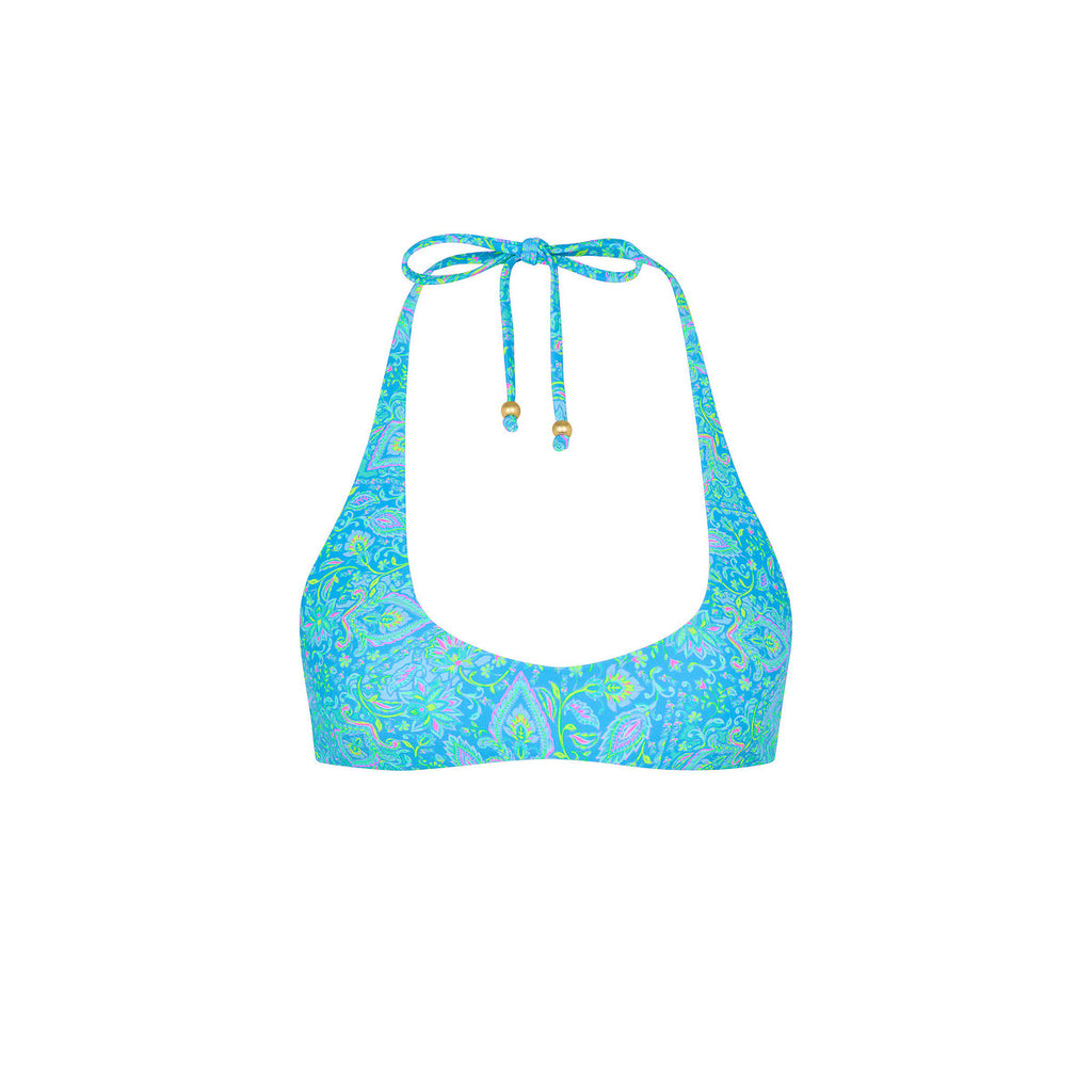 Scoop Mini Halter Crop Bikini Top - Stargaze