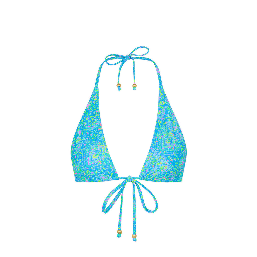 Front Tie Halter Bikini Top - Stargaze